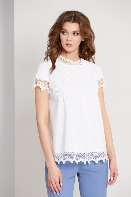 Блузка, туника, рубашка EOLA 1651 белый размер 44-48 #1