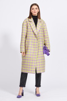 Пальто EOLA 2184 салатовый/фиолетовый #1