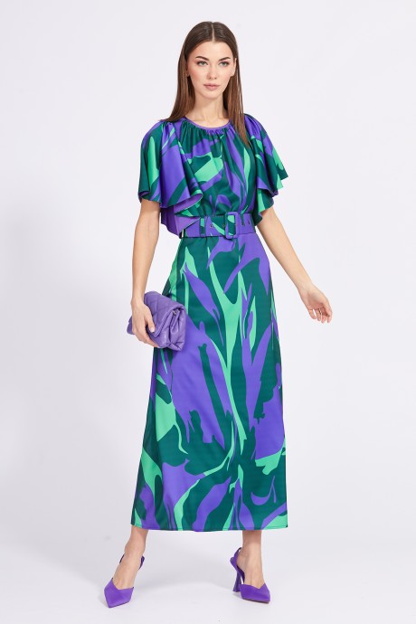 Платье EOLA 2342 Фиолетовый/ зеленый размер 42-52 #3