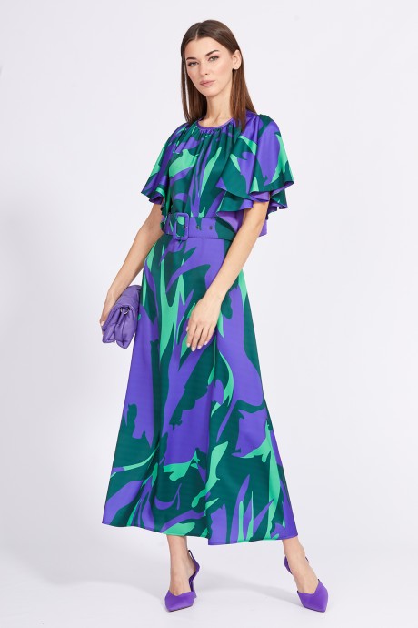 Платье EOLA 2342 Фиолетовый/ зеленый размер 42-52 #4