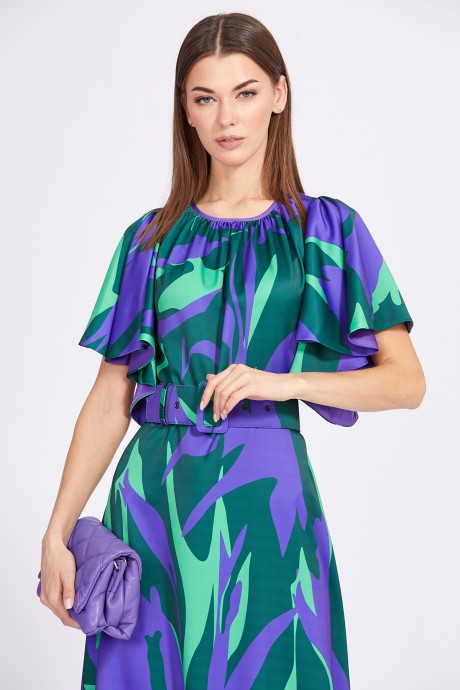 Платье EOLA 2342 Фиолетовый/ зеленый размер 42-52 #5