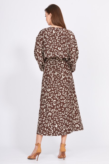 Платье EOLA 2404 бежевый+коричневый размер 44-54 #3
