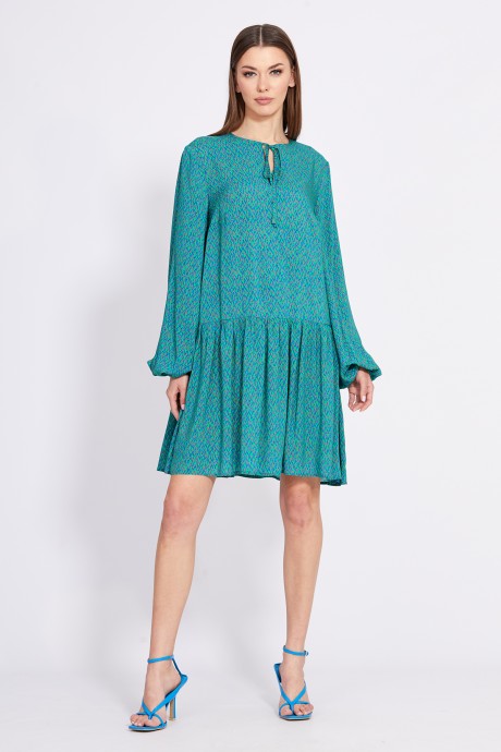 Платье EOLA 2424 василек/ зеленый/беж размер 42-46 #1