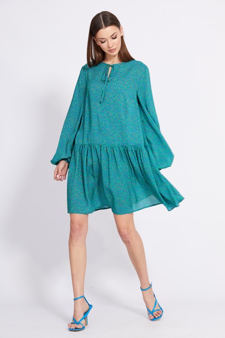 Платье EOLA 2424 василек/ зеленый/беж размер 42-46 #4