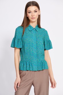 Блузка EOLA 2429 василек/зеленый/беж #1