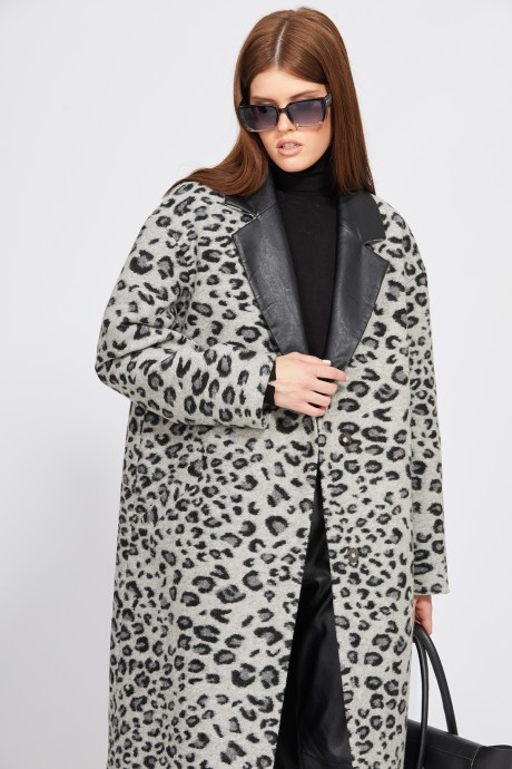 Пальто EOLA 2448 серый леопард размер 44-54 #2