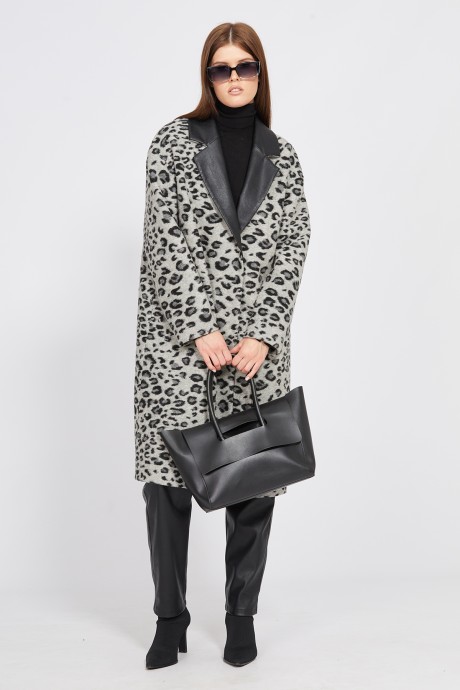 Пальто EOLA 2448 серый леопард размер 44-54 #3