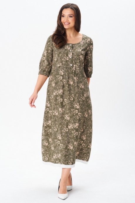 Платье YOUR SIZE 2254 хаки размер 48-58 #1