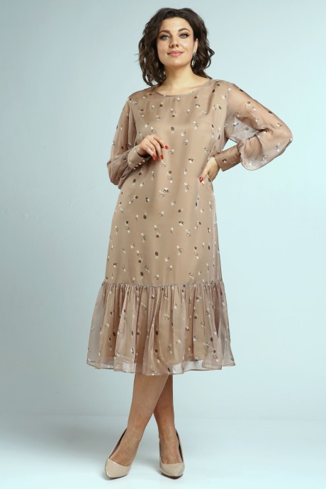 Платье YOUR SIZE 2250 бежевый размер 52-54 #1