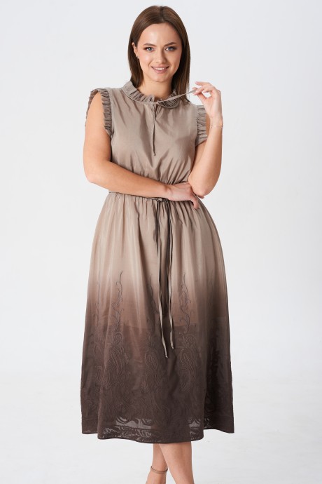 Платье YOUR SIZE 2246 капучино размер 42-48 #4