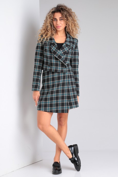 Костюм/комплект YOUR SIZE 2206 двойка черный в клетку размер 42-46 #2