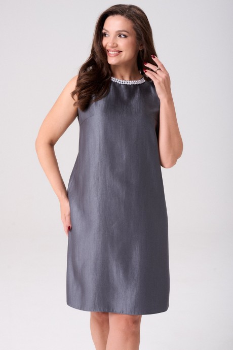 Платье YOUR SIZE 2270 Графитовый размер 42-50 #4