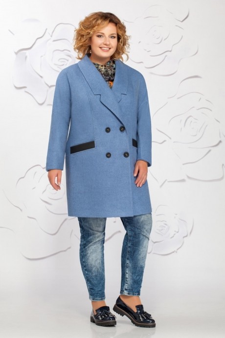 Пальто Ивелта Плюс 882 серо-голубой размер 56-60 #1