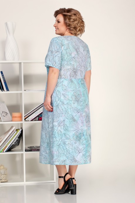 Платье Ивелта Плюс 1700 голубой размер 56-60 #2