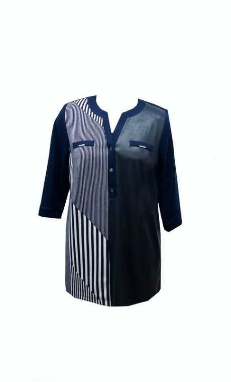 Блузка, туника, рубашка Camelia 16171 темно-синий/полоска размер 52-62 #3