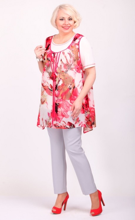 Блузка, туника, рубашка Camelia 1822 молочный размер 56-62 #2