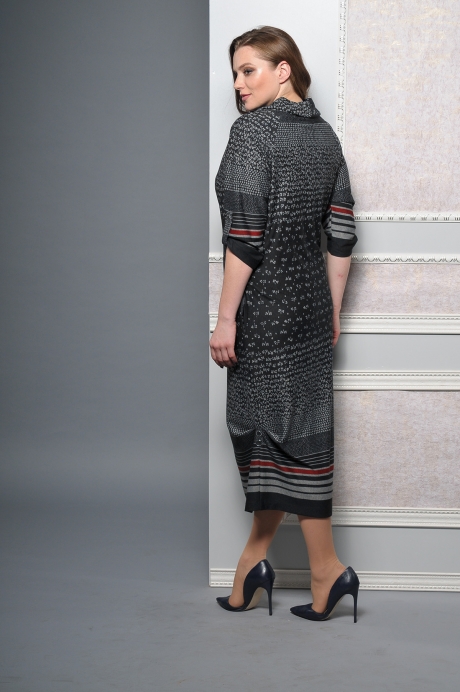 Платье Lady Style Classic 1233 /1 черный+бордо цветы размер 48-64 #2