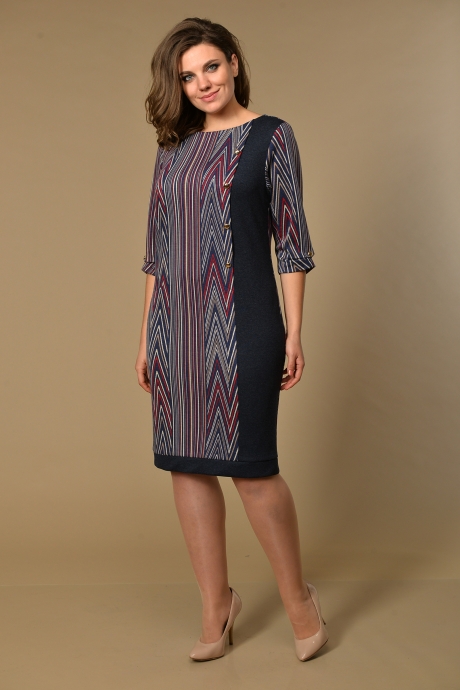 Платье Lady Style Classic 955/1 темно-синий с красно-белыми полосками размер 48-64 #1