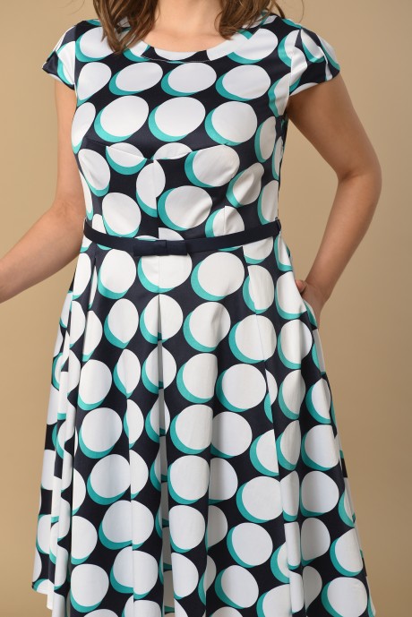 Платье Lady Style Classic 621 -2 белый с темно-синий размер 48-58 #2