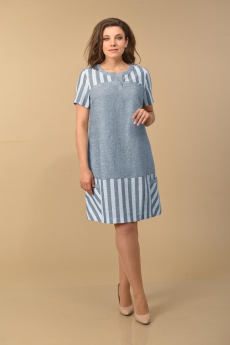 Платье Lady Style Classic 2035 -4 синие тона размер 48-58 #1