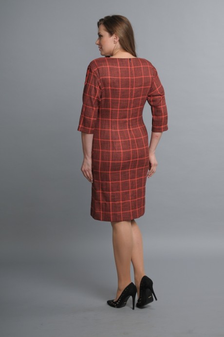 Платье Lady Style Classic 1158 красное в клетку размер 48-58 #2