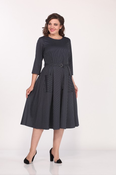Платье Lady Style Classic 1270 -8 тёмно-синий с белым размер 48-58 #1