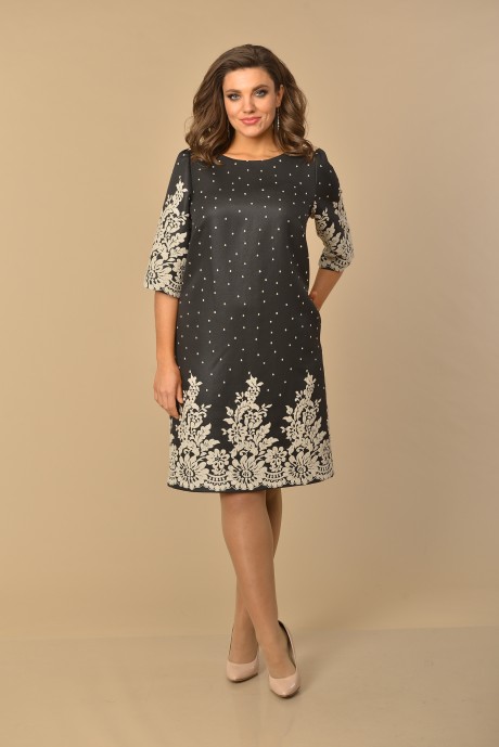 Вечернее платье Lady Style Classic 1030/4 Черный с молочным размер 50-60 #1