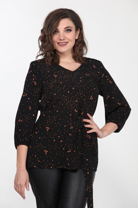 Блузка Lady Style Classic 2131 Черный с бежевым размер 48-52 #1