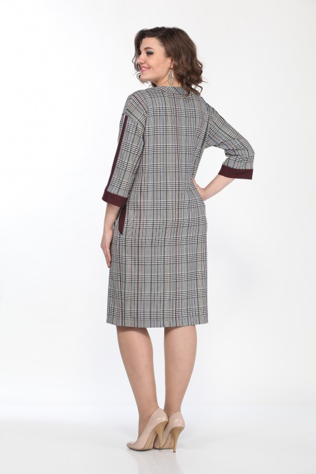 Платье Lady Style Classic 1550/1 Серый с бордовым размер 48-58 #2