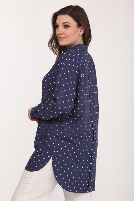 Блузка Lady Style Classic 2216 Темно-синий в горошек размер 48-52 #2