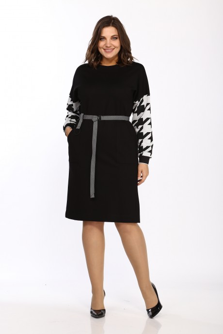 Платье Lady Style Classic 2421 Черный с серым размер 48-58 #1