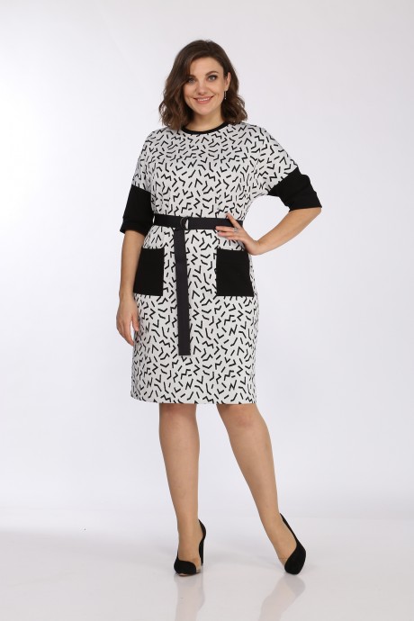Платье Lady Style Classic 2397 Белый с черным размер 48-58 #1