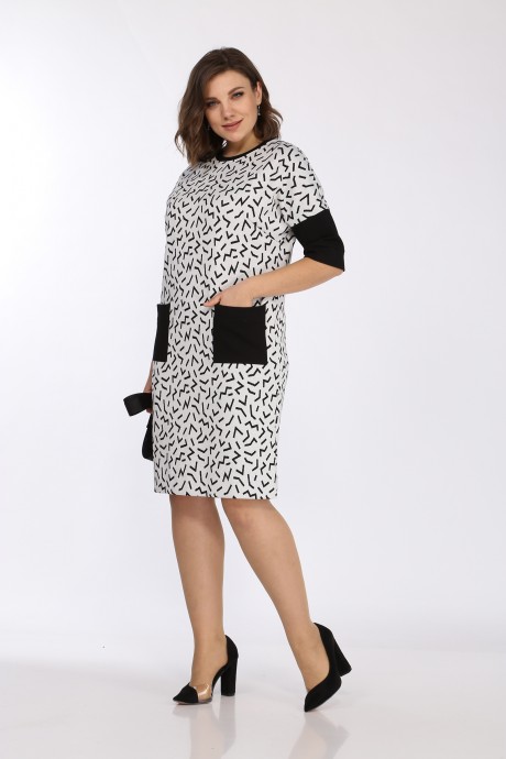 Платье Lady Style Classic 2397 Белый с черным размер 48-58 #4
