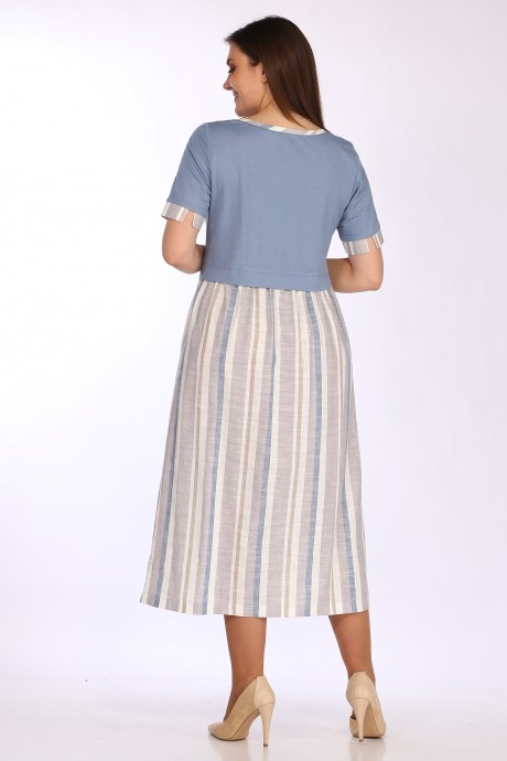 Платье Lady Style Classic 1581 /18 Голубой с серым размер 48-58 #3