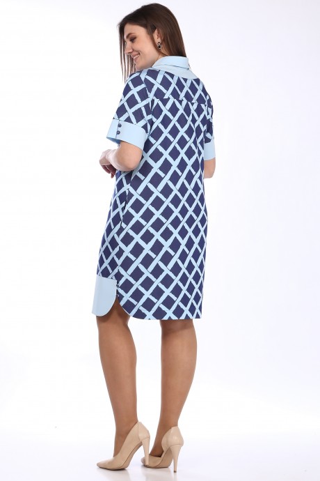 Платье Lady Style Classic 1324 Голубой с синим размер 46-50 #2