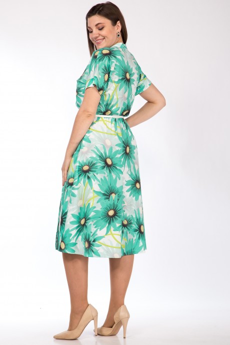 Платье Lady Style Classic 2530/1 Зеленые тона "Ромашки" размер 48-58 #3