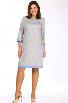 Платье Lady Style Classic 1427 Серый с голубым #1