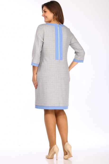 Платье Lady Style Classic 1427 Серый с голубым размер 48-58 #3
