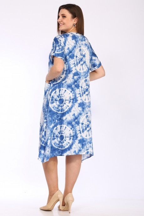 Платье Lady Style Classic 2575 Голубой с белым размер 48-58 #4