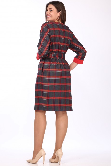 Платье Lady Style Classic 1232/6 Красный с темно-синим размер 48-56 #4