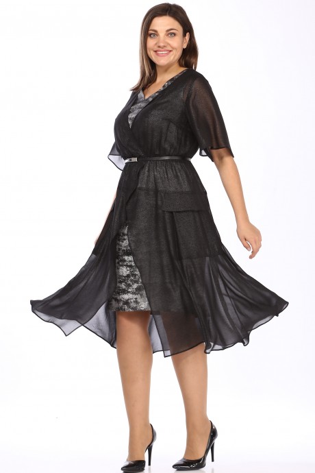 Платье Lady Style Classic 1875/1 Черный с серым размер 48-52 #1