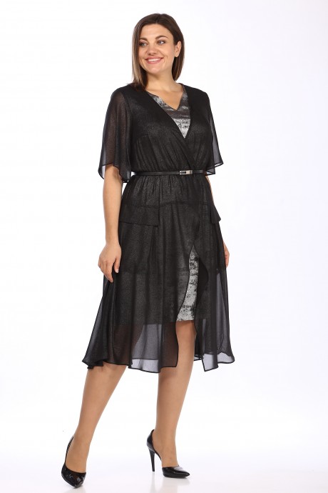 Платье Lady Style Classic 1875/1 Черный с серым размер 48-52 #2