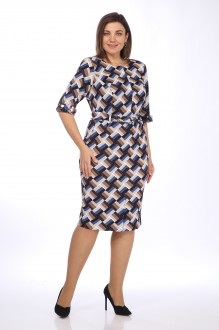 Платье Lady Style Classic 317/4 Синий с коричневым #1