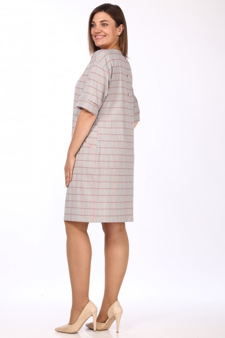 Платье Lady Style Classic 926/12 Серый с розовым "клетка" размер 48-58 #3