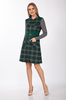 Платье Lady Style Classic 908 серый с зеленым #1