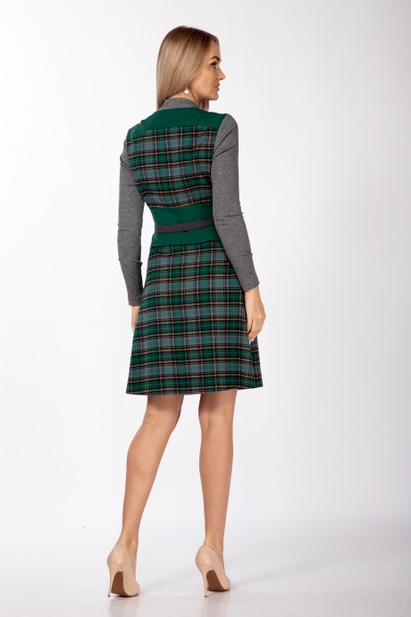 Платье Lady Style Classic 908 серый с зеленым размер 42-46 #4