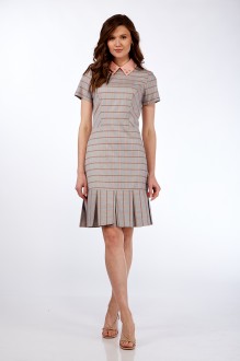 Платье Lady Style Classic 1274 розовый, серый #1