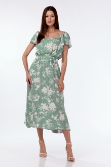 Платье Lady Style Classic 1898 зеленый, молочный #1