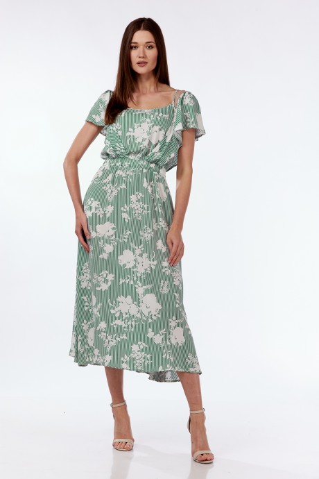 Платье Lady Style Classic 1898 зеленый, молочный размер 42-46 #1