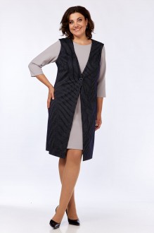 Платье Lady Style Classic 1174 тёмно-синий, серый #1